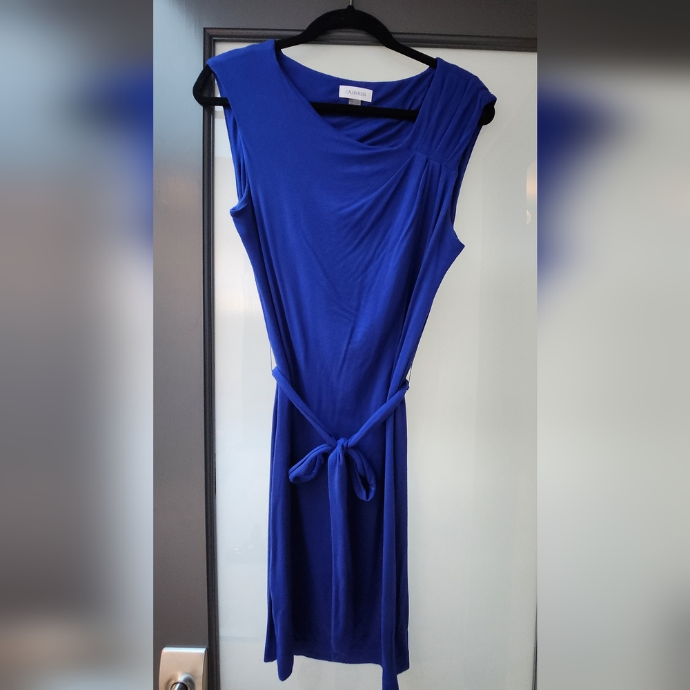 CALVIN KLEIN BLUE SLEEVELESS DRESS SIZE 10